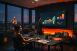 Automatisation marketing par l’IA, tableau de bord de campagnes, agence Nowaxx