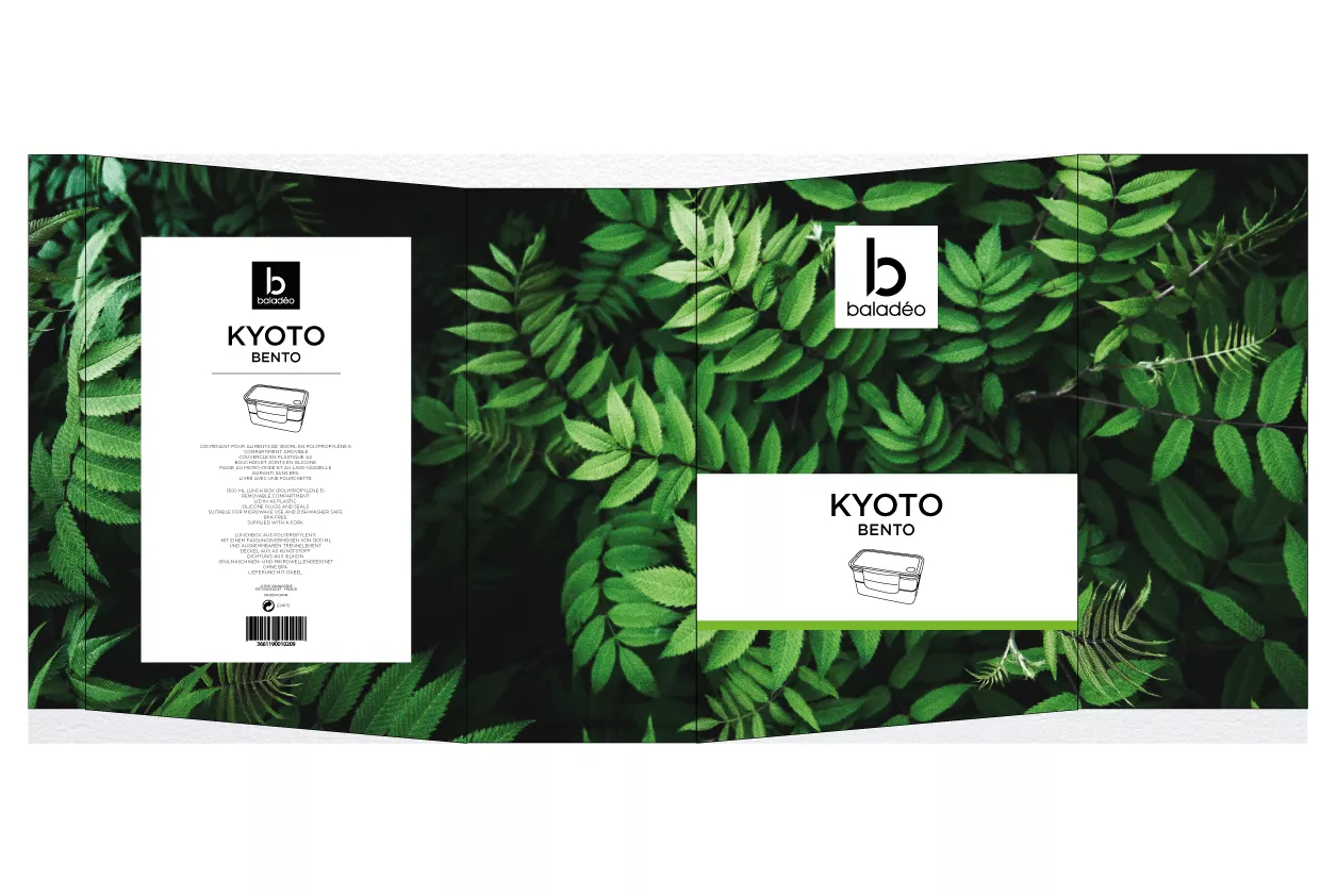 Face avant et dos du packaging Baladeo, communication visuelle Nowaxx