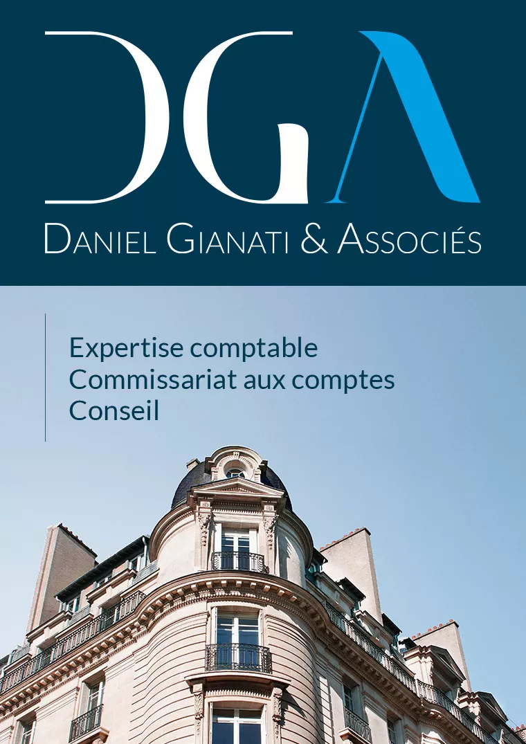 Charte graphique et papeterie du cabinet d'expertise comptable DGA, agence de communication Nowaxx