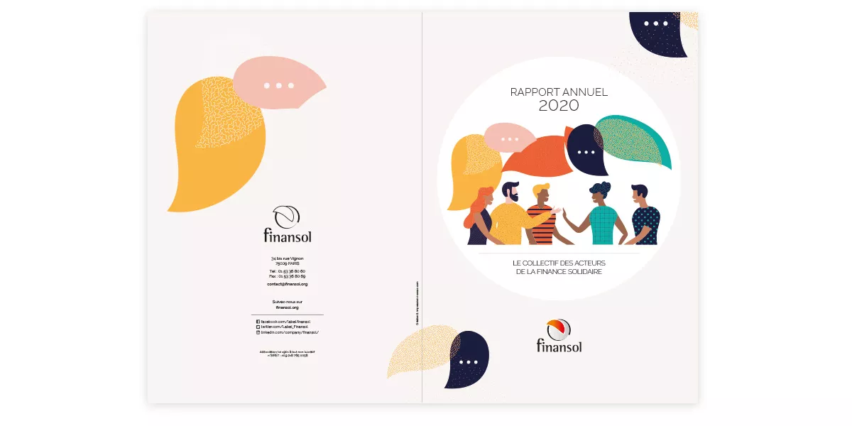 Rapport annuel et rapport d'activité Finansol mis en page par l'agence Nowaxx