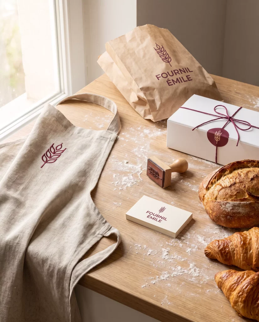 Identité visuelle et packaging de la boulangerie Fournil Émile