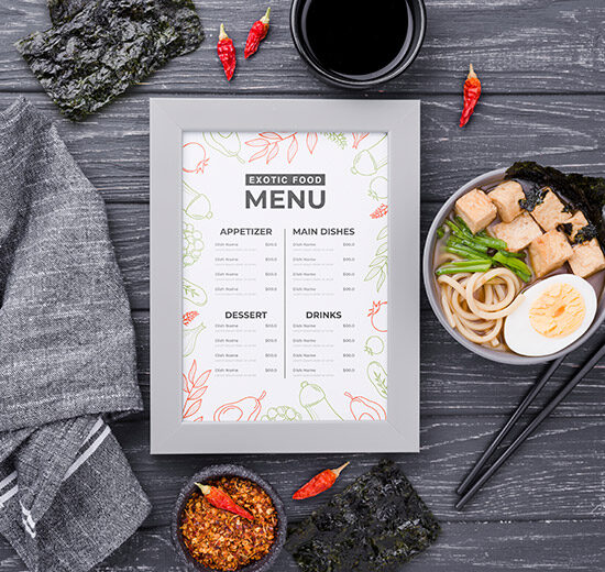 Carte de menu de restaurant