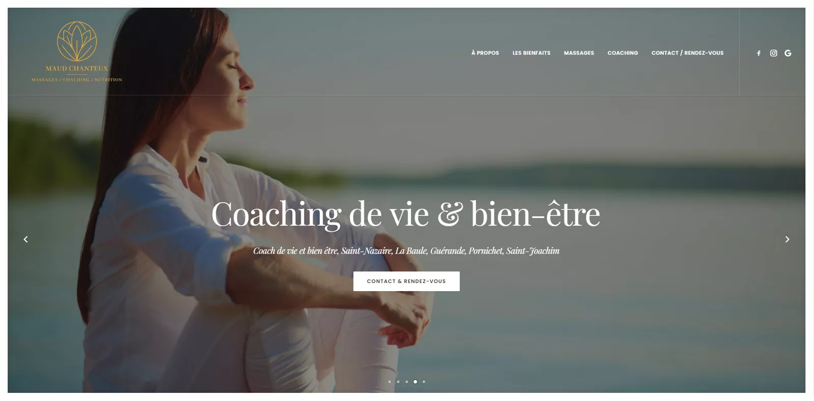 Page coaching du site internet de Maud Chanteux, agence web Nowaxx