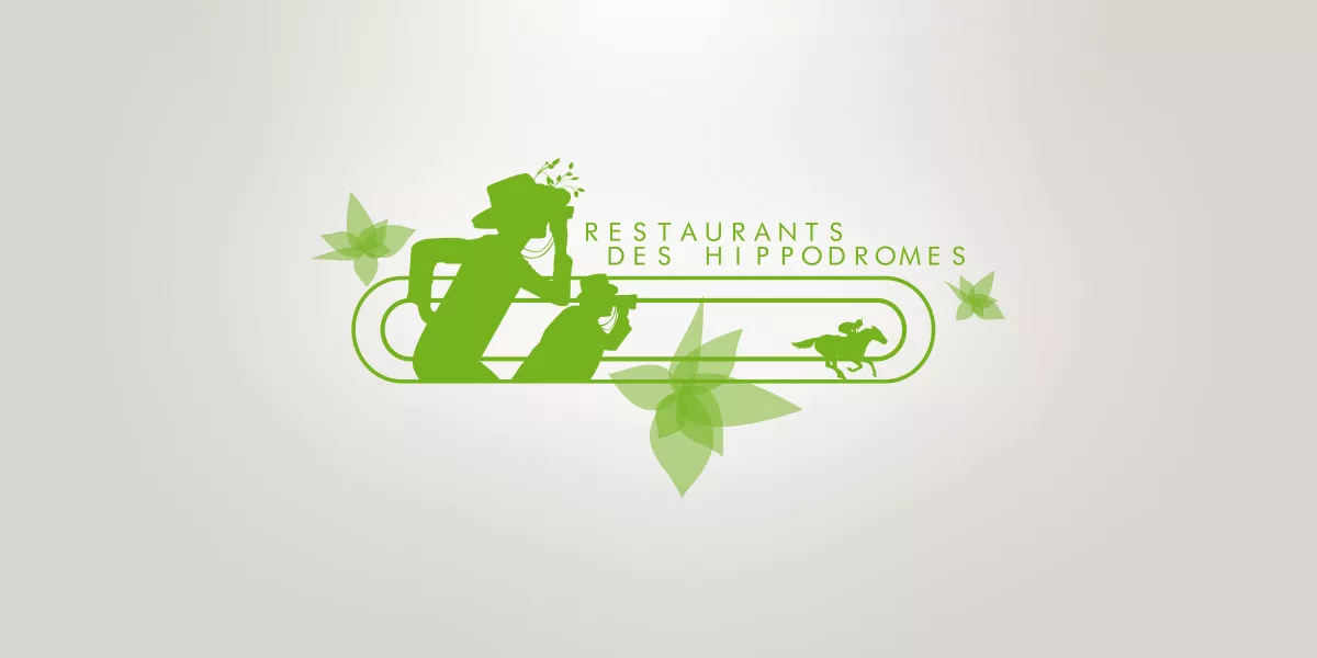 Identité visuelle des Restaurants des Hippodromes déclinée sur supports, création Nowaxx