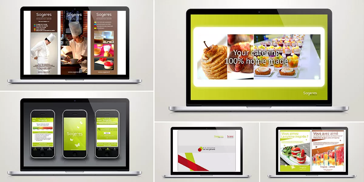 Supports de communication et édition pour Sogeres, restauration collective du groupe Sodexo, agence Nowaxx